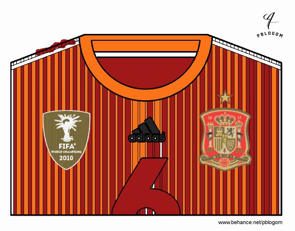 Camiseta del mundial de fútbol 2014 de España