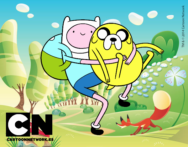 Finn y Jake abrazados