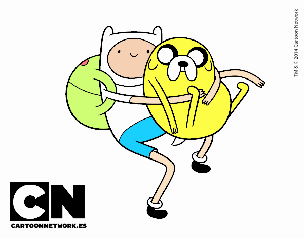 Finn y Jake abrazados