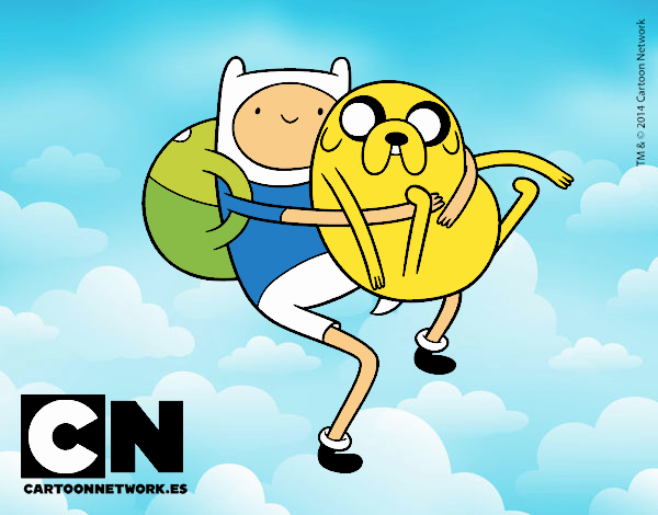 Finn y Jake abrazados