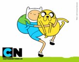 Finn y Jake abrazados