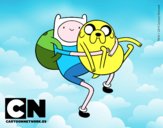 Finn y Jake abrazados