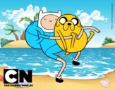 Finn y Jake abrazados