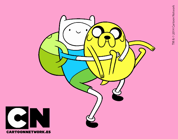 Finn y Jake abrazados