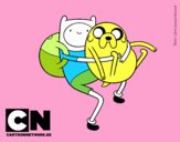 Finn y Jake abrazados