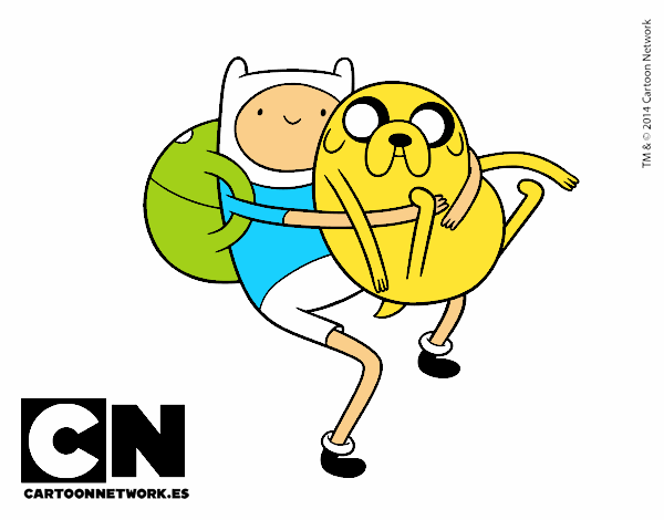 Finn y Jake abrazados