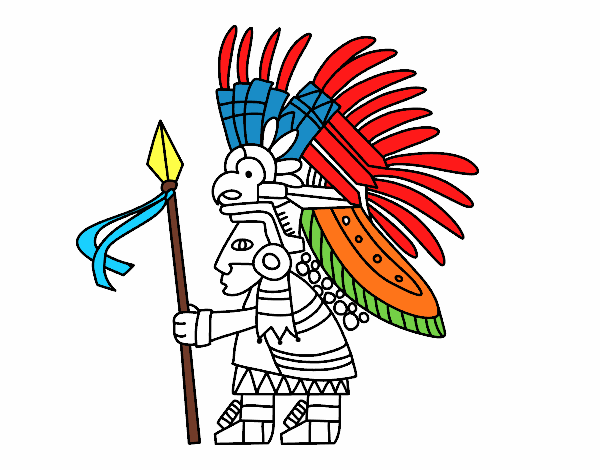 Dibujo de Guerrero azteca pintado por en  el día 26-02-20 a las  04:20:57. Imprime, pinta o colorea tus propios dibujos!