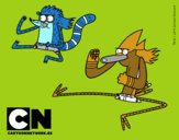 Mordecai y Rigby karatekas