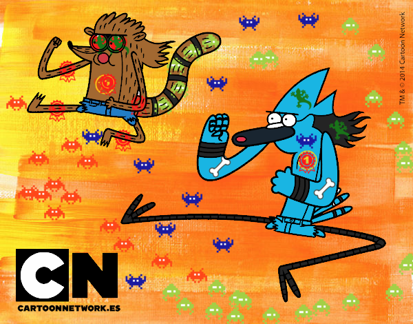 Mordecai y Rigby karatekas