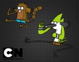 Mordecai y Rigby karatekas