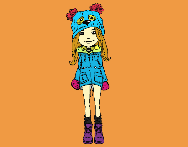 Niña con gorro y abrigo