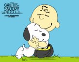 Snoopy y Carlitos abrazados