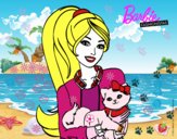 Barbie con su linda gatita