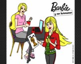 Barbie y su hermana merendando