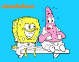 Bob Esponja y Patricio en bañador