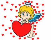 Cupido y un corazón