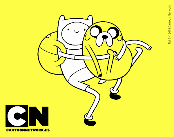 Finn y Jake abrazados