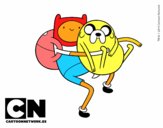 Finn y Jake abrazados