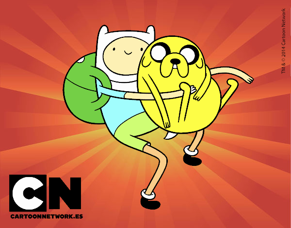 Finn y Jake abrazados