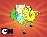 Finn y Jake abrazados