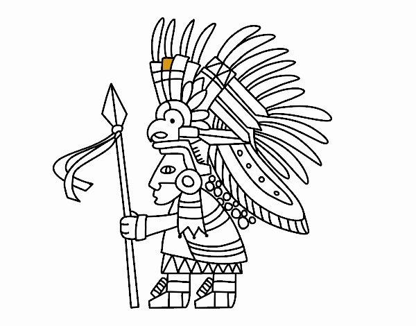 Dibujo de Guerrero azteca pintado por en  el día 05-03-20 a las  00:05:17. Imprime, pinta o colorea tus propios dibujos!