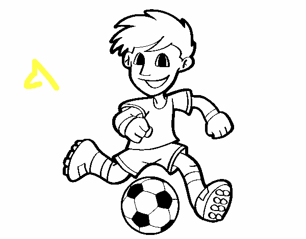 Dibujo de Jugador de fútbol con balón pintado por en  el día  03-03-20 a las 13:38:25. Imprime, pinta o colorea tus propios dibujos!