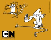 Mordecai y Rigby karatekas