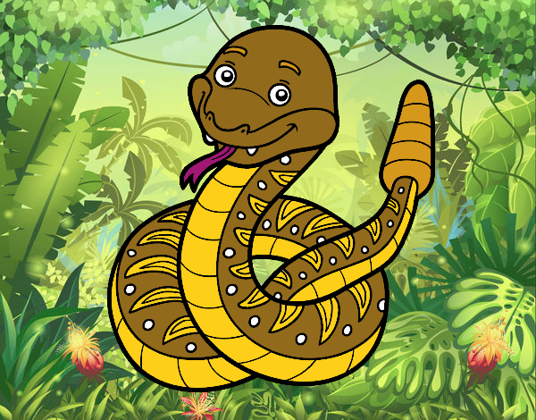 Una serpiente de cascabel