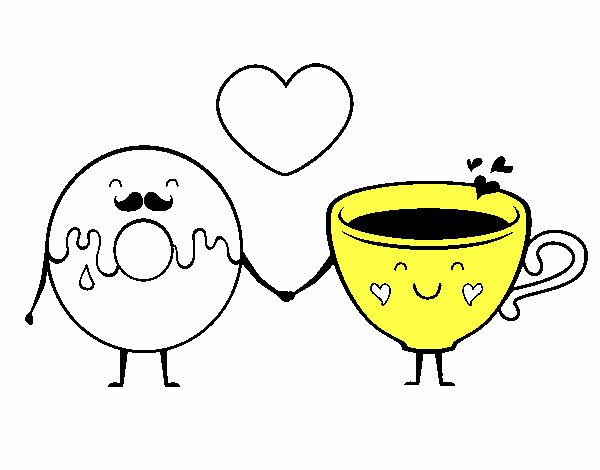 Dibujo De Amor Entre Donut Y Te Pintado Por En Dibujos Net El Dia