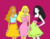 Barbie y sus amigas vestidas de fiesta