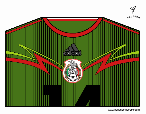 Camiseta del mundial de fútbol 2014 de México