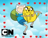 Finn y Jake abrazados