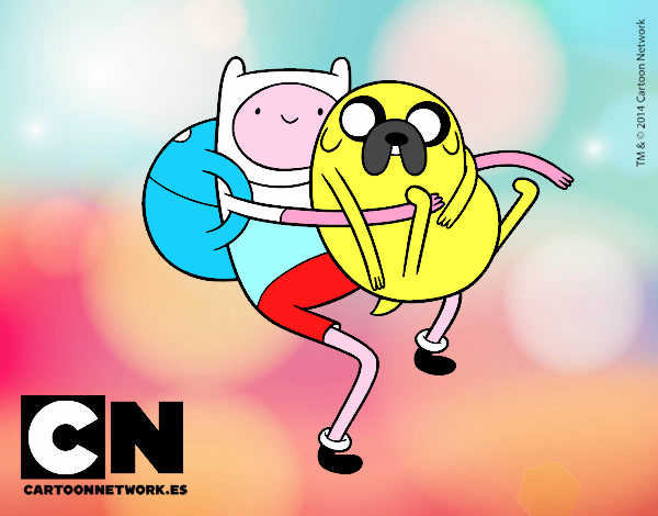 Finn y Jake abrazados