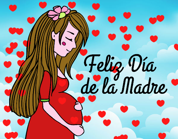 Mamá embarazada en el día de la madre