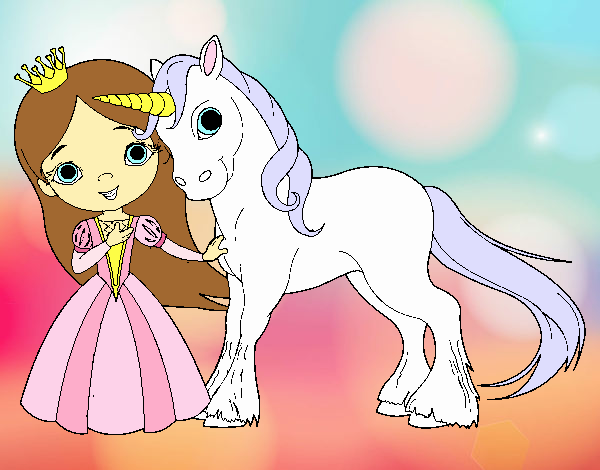 Princesa y unicornio