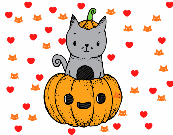 Un gatito de Halloween