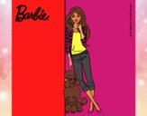 Barbie con cazadora de cuadros