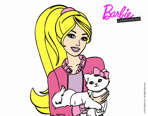 Barbie con su linda gatita