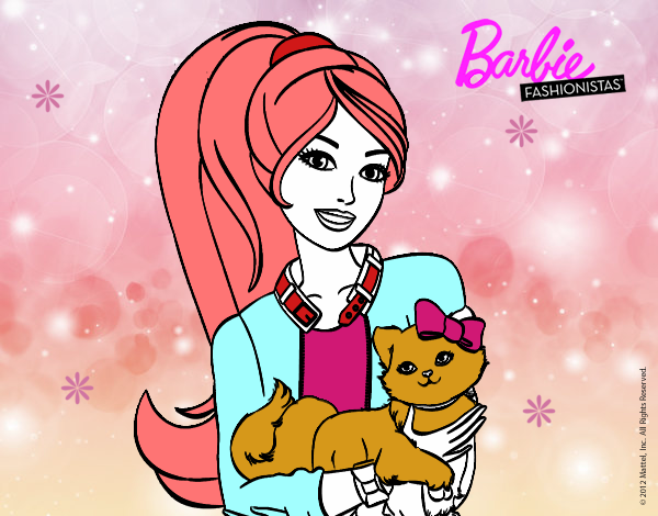 Barbie con su linda gatita