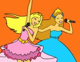 Barbie y la princesa cantando