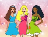 Barbie y sus amigas vestidas de fiesta