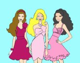 Barbie y sus amigas vestidas de fiesta