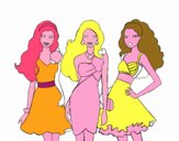 Barbie y sus amigas vestidas de fiesta