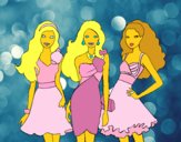 Barbie y sus amigas vestidas de fiesta