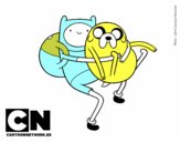 Finn y Jake abrazados