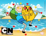 Finn y Jake abrazados