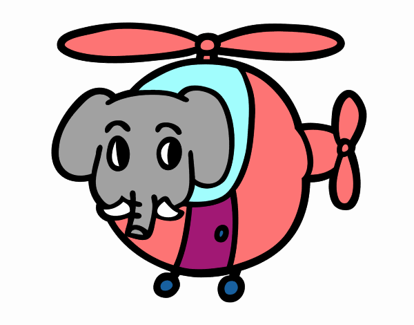 Helióptero con elefante