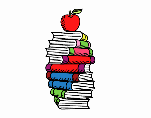 Libros y manzana