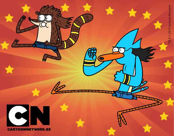 Mordecai y Rigby karatekas