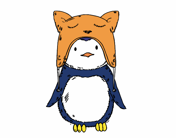 Pingüino con gorrito divertido